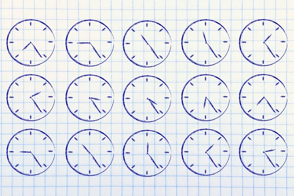 Time management and hours passing by illustration