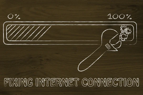 Concept of fixing internet connection