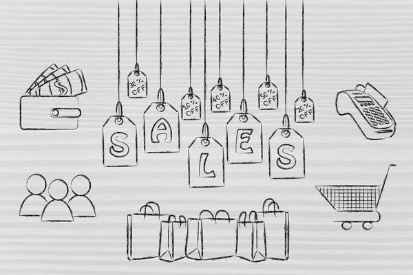 Shopping & sales concept illustration