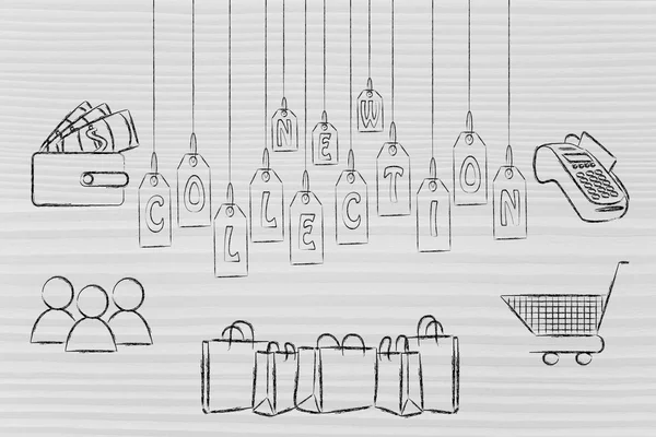 Shopping & new collections illustration