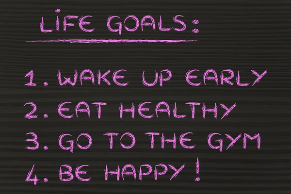 Healthy lifestyle goals