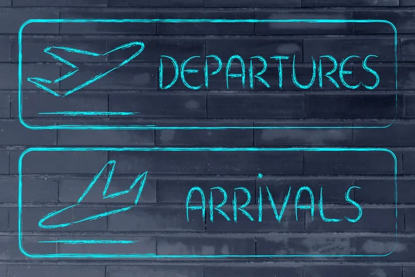 Departures and arrivals illustration