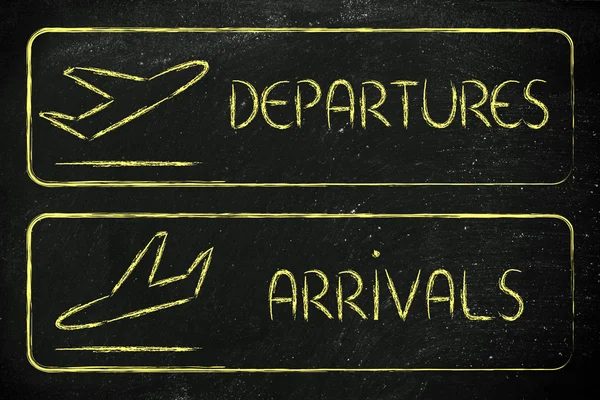 Departures and arrivals illustration