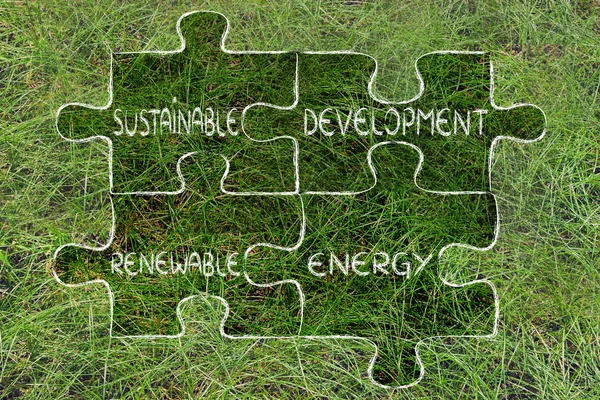 Green economy and renewable energy illustration