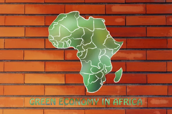 Concept of ecology and green economy with Africa map