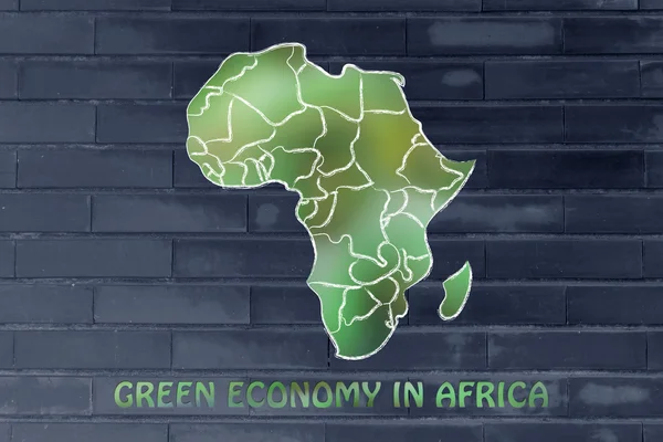 Concept of ecology and green economy with Africa map