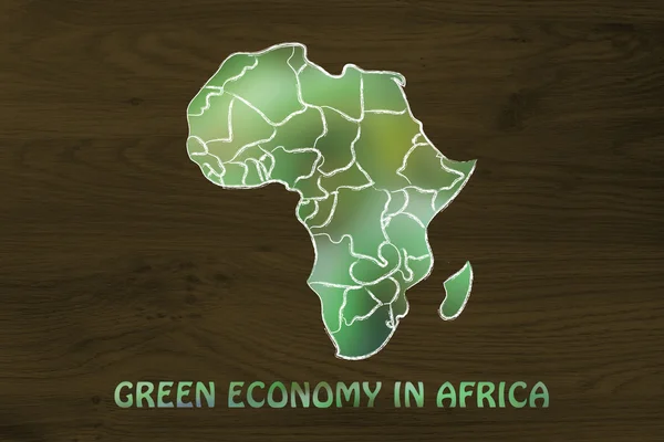 Concept of ecology and green economy with Africa map