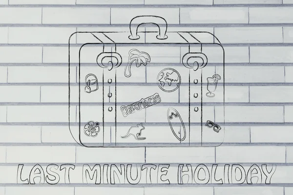 Last minute holiday wih baggage illustration