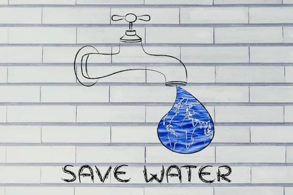 Illustration about saving water