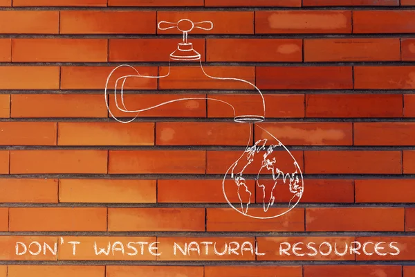 Illustration about not wasting natural resources
