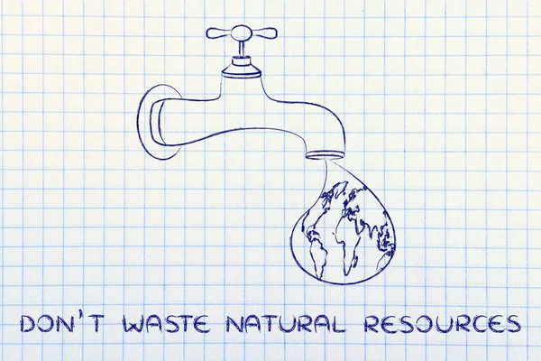 Illustration about not wasting natural resources