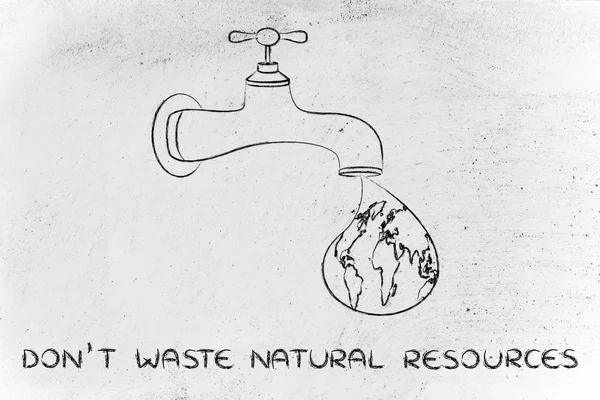 Illustration about not wasting natural resources