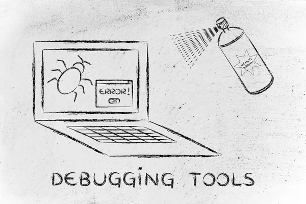 Funny spray against computer bugs, debuggers