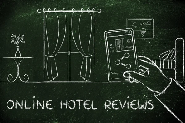 Online reviews in the hotel industry illustration
