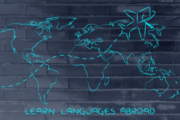 Concept of learn languages abroad