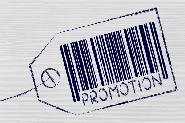 Promotion code bar on product price tag
