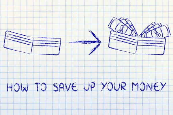 How to save up your money concept