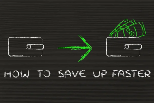 How to save up faster money concept
