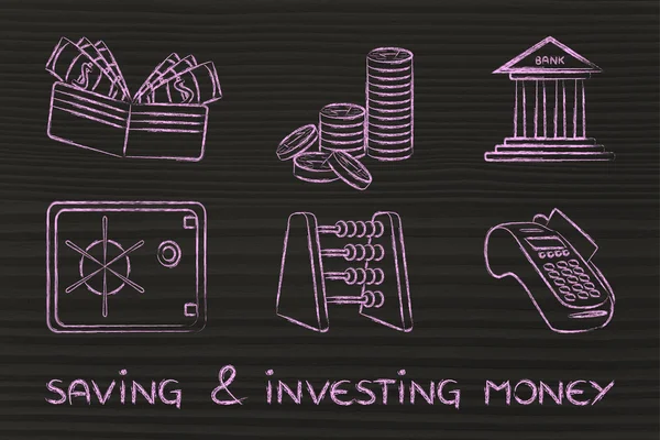 Saving and investing money concept