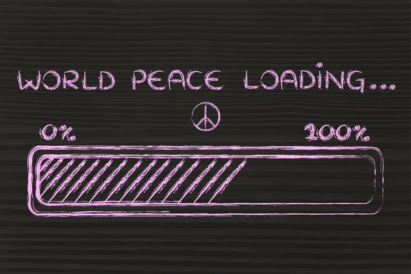 World peace loading, progress bar illustration