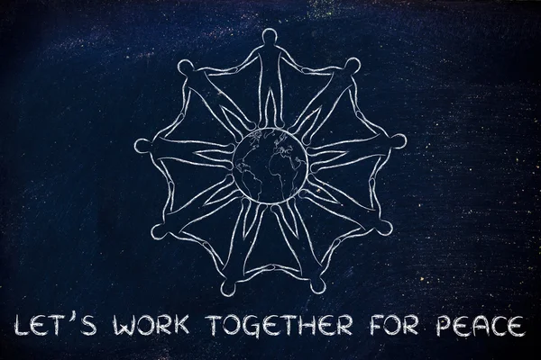 Concept of work together for peace