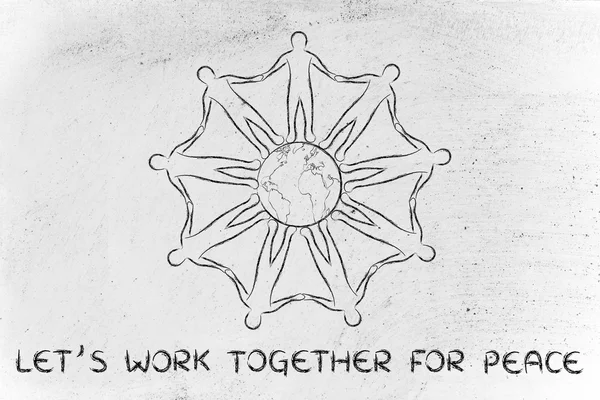 Concept of work together for peace