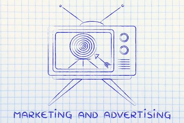 Concept of tv advertising and marketing