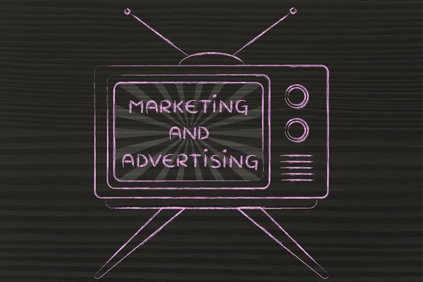 Concept of tv marketing and advertising