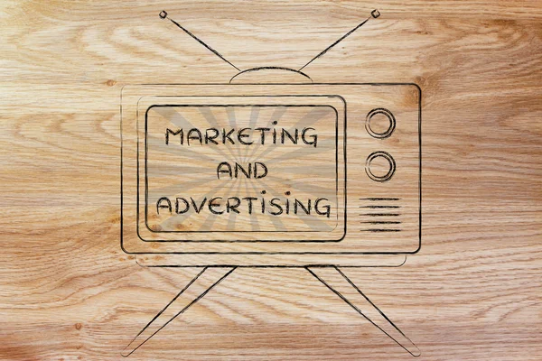 Concept of tv marketing and advertising
