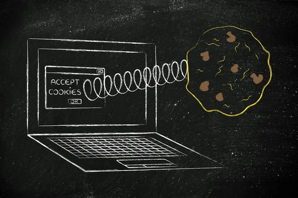 Illustration of cookies and website data