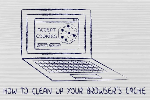 Illustration of how to clean up your browser\'s cache