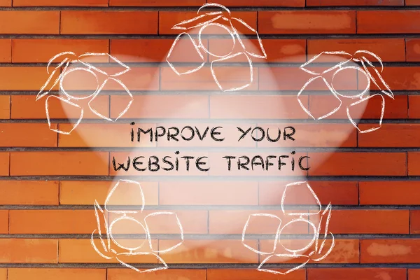 Spotlights with text Improve your website traffic