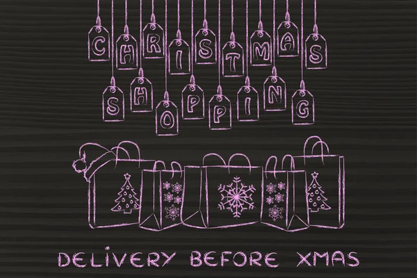 Delivery before Christmas illustration