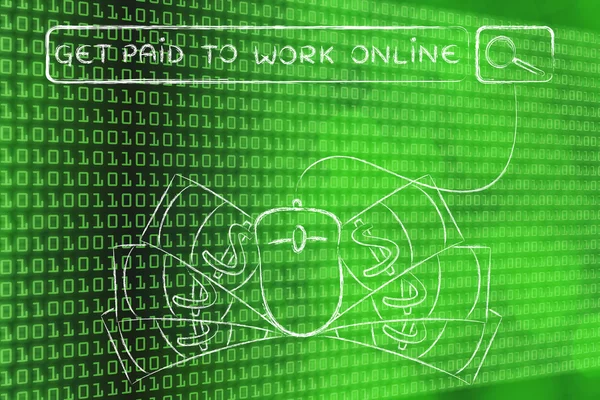 Concept of get paid to work online