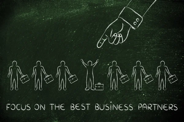 Focus on the best business partners illustration