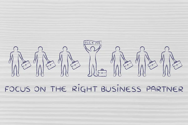 Focus on the right business partner illustration