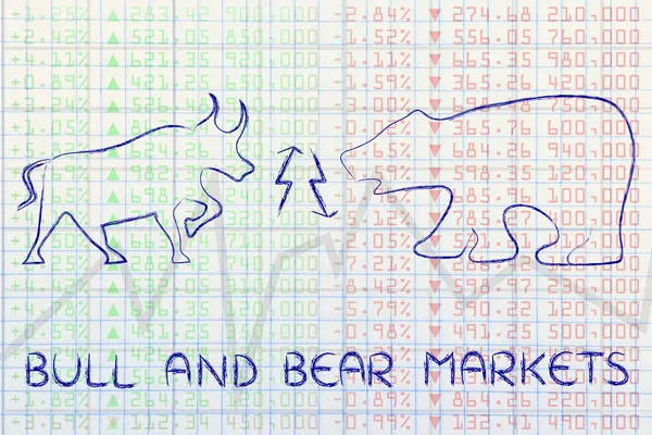 Bull and bear markets illustration