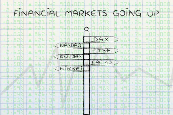 Financial markets going up illustration