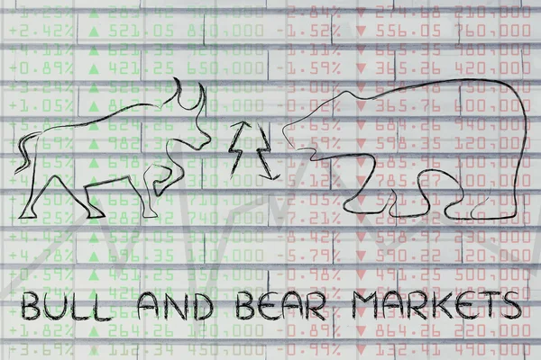 Bull and bear markets illustration