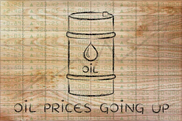 Concept of oil prices going up