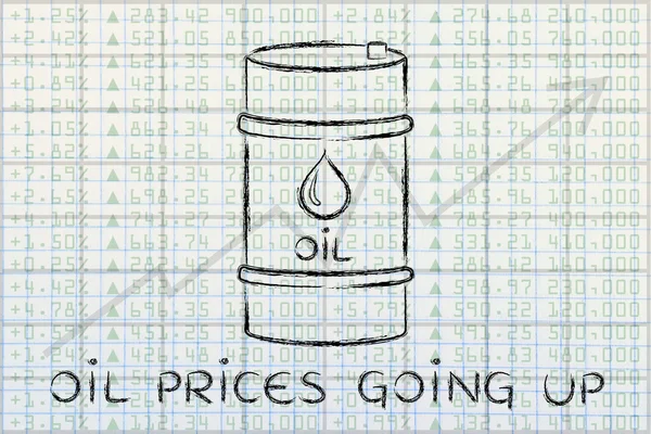 Concept of oil prices going up