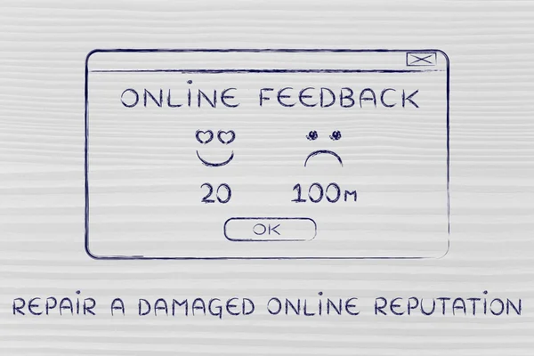 Concept of repair a damaged online reputation