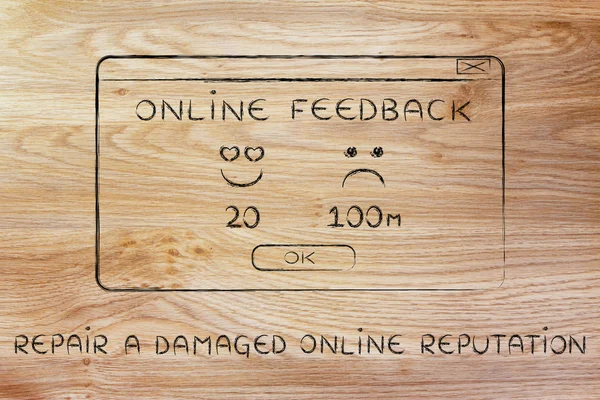 Concept of repair a damaged online reputation