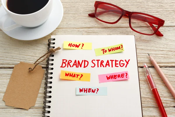 Brand marketing strategy concept with brand tag