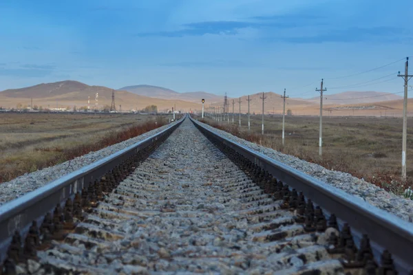 Railway rails of stretching into the distance