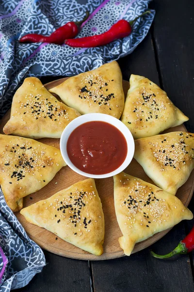 Samosa with pumpkin - traditional oriental pastries