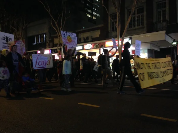 Protesters in Brisbane marching against closure Aboriginal communities