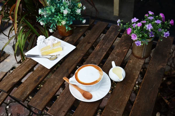 Hot Coffee and Coconut Cake