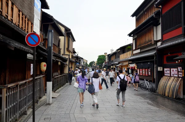 Traveller and japanese people go to most popular area of Gion