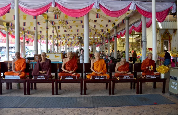 Buddhist saint wax model for show traveller at Wat Rai Khing